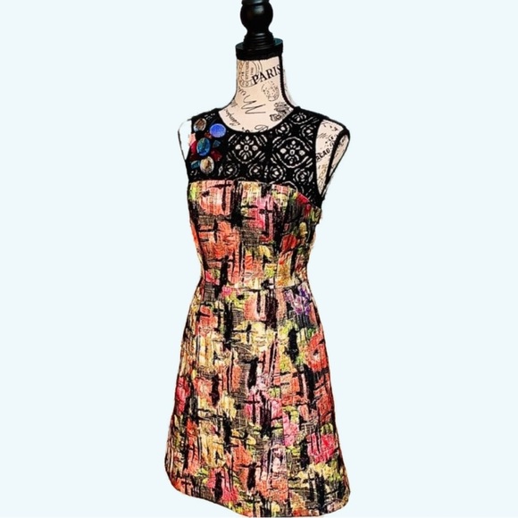 NWT! Nicole Miller Beaded Sheath Dress 2 - Picture 3 of 7